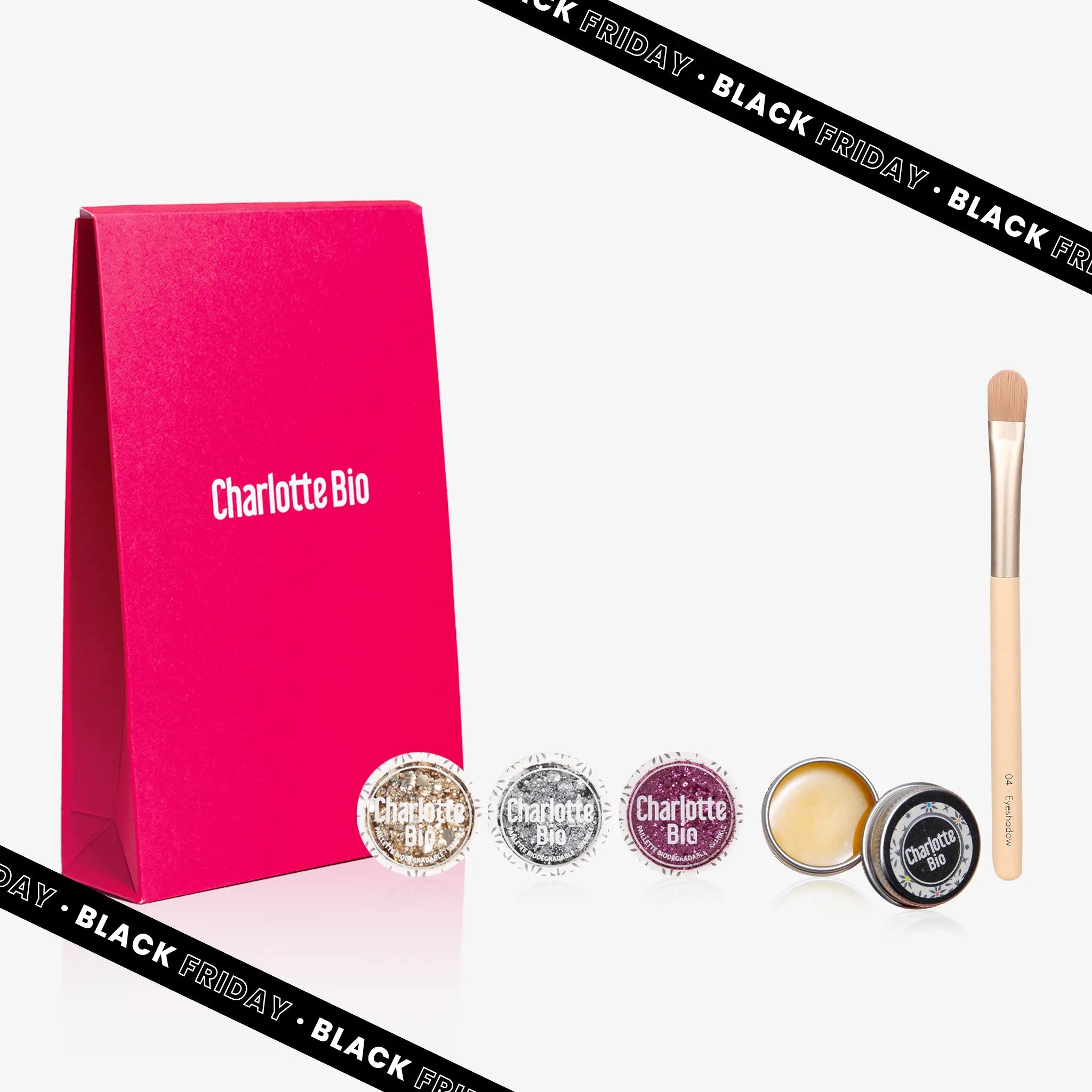 Gezichts glitterkit｜Goud, Zilver, Fushia + Kwast + Balsem